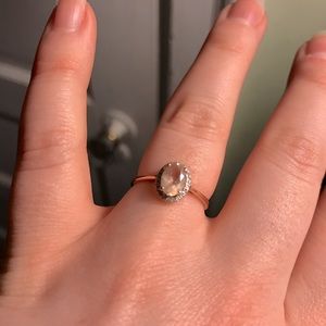 Morganite and 10k rose gold ring size 6
